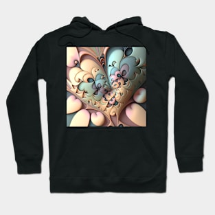 A Fractal Design in A Heart Motif Hoodie